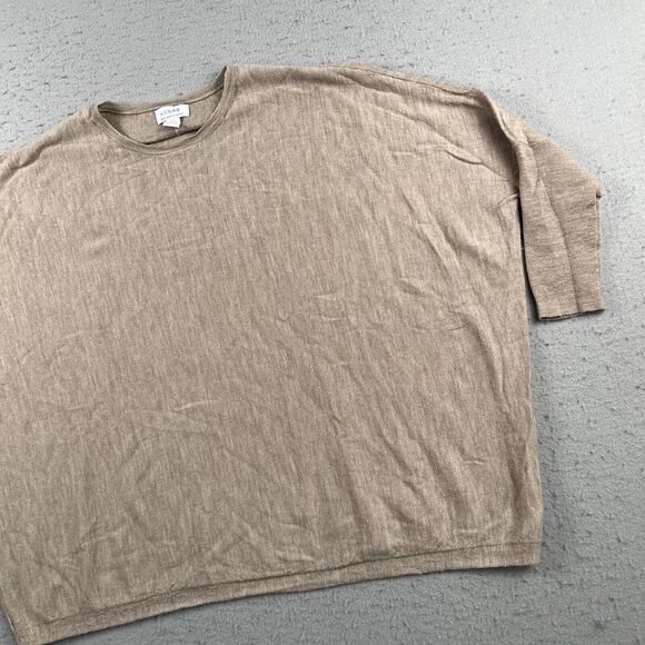 Kenar‎ Heathered Beige 100% Merino Wool Oversized Dolman Sleeve Sweater Small - Picture 5 of 16